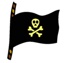 Dibujo Bandera pirata pintado por obran