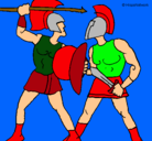 Dibujo Lucha de gladiadores pintado por sorle