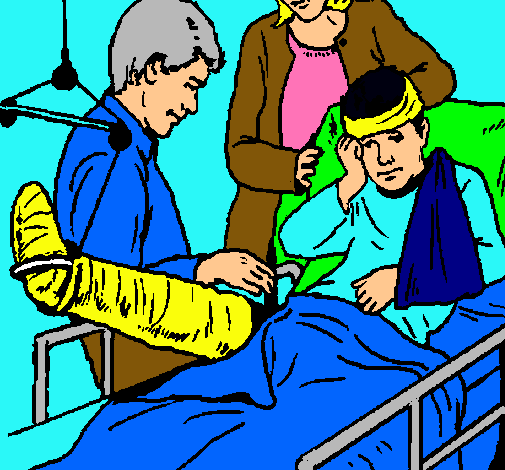 Niño con la pierna fracturada
