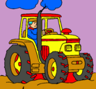 Dibujo Tractor en funcionamiento pintado por juancruzperez