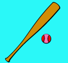 Dibujo Bate y bola de béisbol pintado por EVELIN