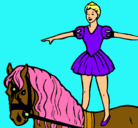Dibujo Trapecista encima de caballo pintado por meritxell