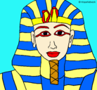 Dibujo Tutankamon pintado por catalinaPROVOSTE