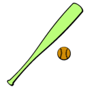 Dibujo Bate y bola de béisbol pintado por rafael