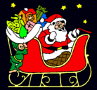 Dibujo Papa Noel en su trineo pintado por adrian