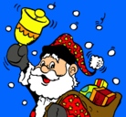 Dibujo Santa Claus y su campana pintado por pablogomisblasco