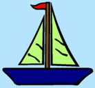 Dibujo Barco velero pintado por mar