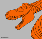 Dibujo Esqueleto tiranosaurio rex pintado por pablo