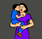 Dibujo Beso maternal pintado por jaime