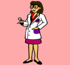Dibujo Doctora con gafas pintado por valen