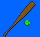 Dibujo Bate y bola de béisbol pintado por alexis