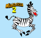 Dibujo Madagascar 2 Marty pintado por sebra