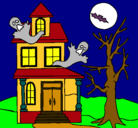 Dibujo Casa fantansma pintado por maria