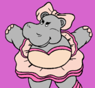 Dibujo Hipopótama con lazo pintado por fanny