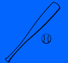 Dibujo Bate y bola de béisbol pintado por endri