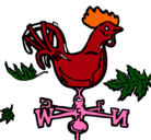 Dibujo Veletas y gallo pintado por antonela