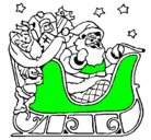 Dibujo Papa Noel en su trineo pintado por ix