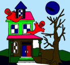 Dibujo Casa fantansma pintado por camila