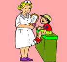 Dibujo Enfermera y niño pintado por CLAUDIABISBAL