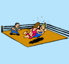 Dibujo Lucha en el ring pintado por matias