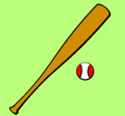 Dibujo Bate y bola de béisbol pintado por juank