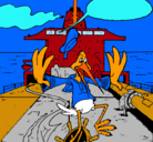 Dibujo Cigüeña en un barco pintado por MYRIAM