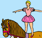 Dibujo Trapecista encima de caballo pintado por jennifer
