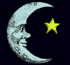 Dibujo Luna y estrella pintado por manuel