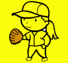 Dibujo Jugadora de béisbol pintado por jcm