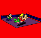 Dibujo Lucha en el ring pintado por Siskovich