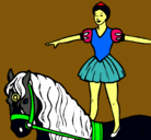 Dibujo Trapecista encima de caballo pintado por aroaburgos