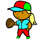 Dibujo Jugadora de béisbol pintado por bl