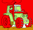 Dibujo Tractor en funcionamiento pintado por Julen