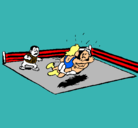 Dibujo Lucha en el ring pintado por eccvmn
