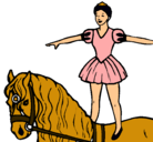 Dibujo Trapecista encima de caballo pintado por alexa