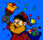 Dibujo Santa Claus y su campana pintado por Adry