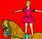 Dibujo Trapecista encima de caballo pintado por maria