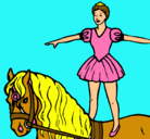Dibujo Trapecista encima de caballo pintado por ivacata