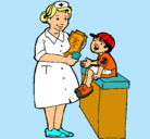 Dibujo Enfermera y niño pintado por ceci