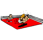 Dibujo Lucha en el ring pintado por manuel