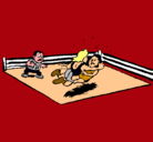 Dibujo Lucha en el ring pintado por oscar