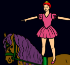 Dibujo Trapecista encima de caballo pintado por pilyiridia
