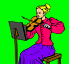 Dibujo Dama violinista pintado por catalina