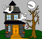 Dibujo Casa fantansma pintado por sandra