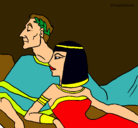 Dibujo César y Cleopatra pintado por ornella