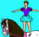 Dibujo Trapecista encima de caballo pintado por ariana