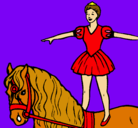 Dibujo Trapecista encima de caballo pintado por sofifux