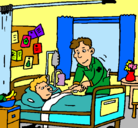 Dibujo Niño hospitalizado pintado por andrea