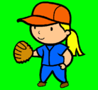 Dibujo Jugadora de béisbol pintado por clara