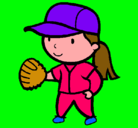 Dibujo Jugadora de béisbol pintado por Micaela